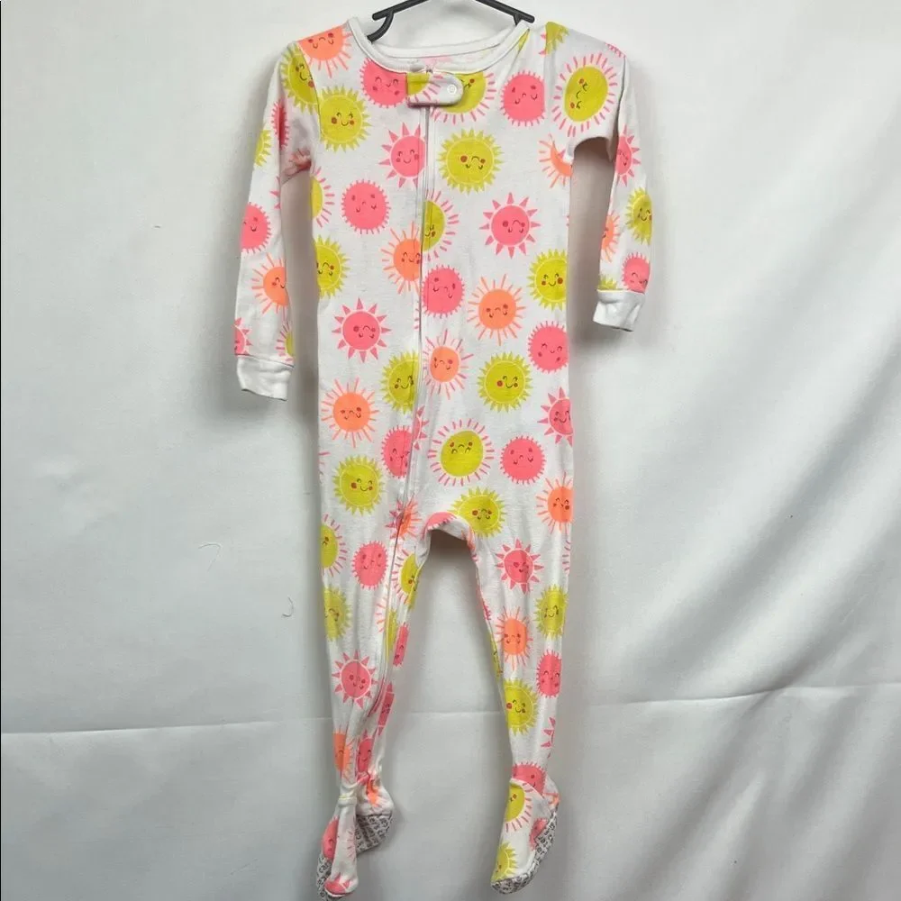 Carter’s Neon Sun print  no slip sleeper footie size 24 months